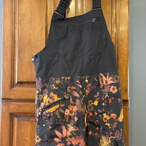 The North Face Black Floral Overalls